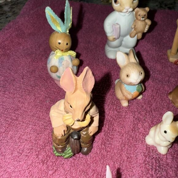 White and Brown Small  Easter Bunny decor Collection - Picture 3 of 4